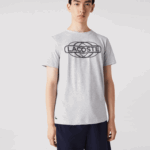 Lacoste camiseta de jérsei orgânica esportiva homens chine cinza cca 88BL695