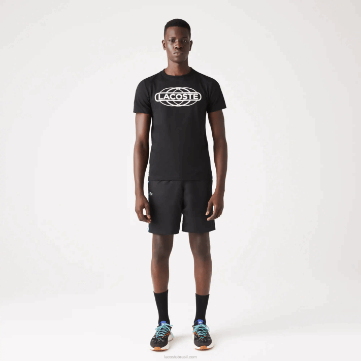 Lacoste camiseta de jérsei orgânica esportiva homens preto 031 88BL694 - Image 2