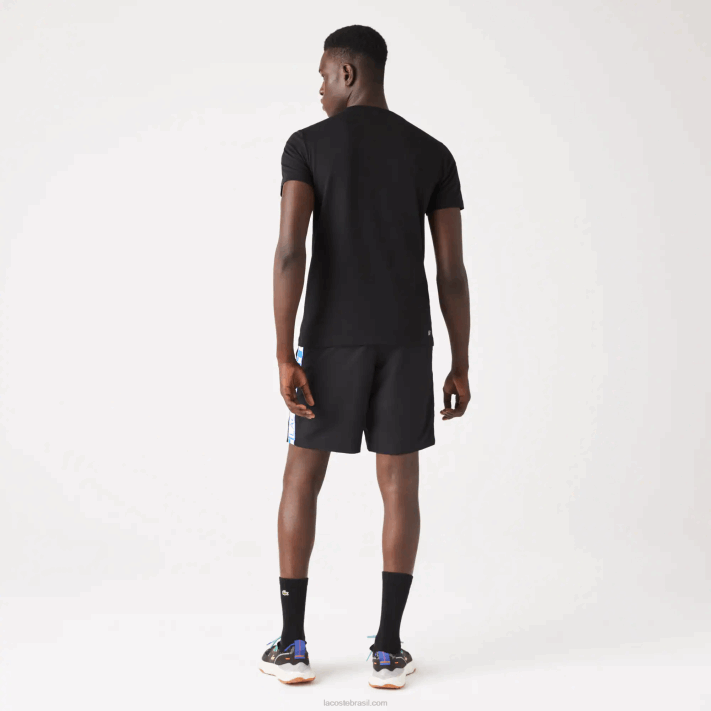 Lacoste camiseta de jérsei orgânica esportiva homens preto 031 88BL694 - Image 3