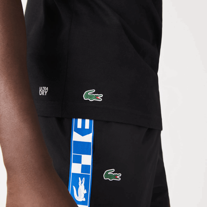 Lacoste camiseta de jérsei orgânica esportiva homens preto 031 88BL694 - Image 4