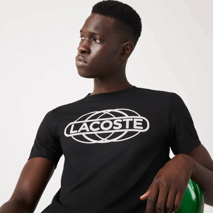 Lacoste camiseta de jérsei orgânica esportiva homens preto 031 88BL694 - Image 1