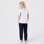 Lacoste camiseta de tênis color block esportiva crianças branco azul marinho branco y2u 88BL3154 - Image 3