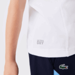 Lacoste camiseta de tênis color block esportiva crianças branco azul marinho branco y2u 88BL3154 - Image 4