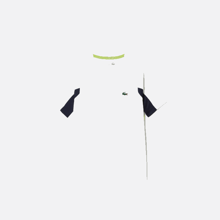 Lacoste camiseta de tênis color block esportiva crianças branco azul marinho branco y2u 88BL3154 - Image 5