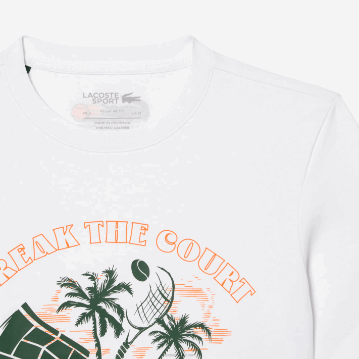 Lacoste camiseta esporte miami edição aberta homens branco 001 88BL213 - Image 2