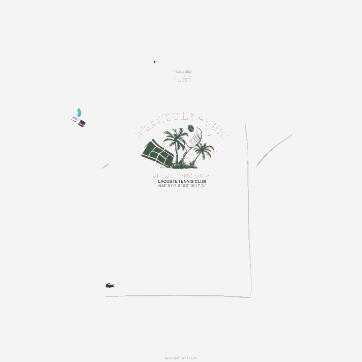 Lacoste camiseta esporte miami edição aberta homens branco 001 88BL213 - Image 1
