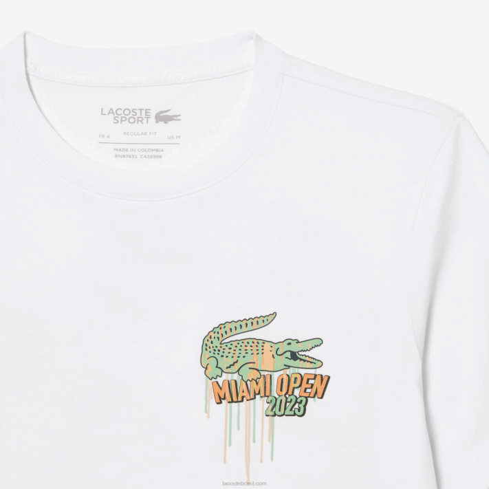 Lacoste camiseta esporte miami edição aberta homens branco 001 88BL215 - Image 6