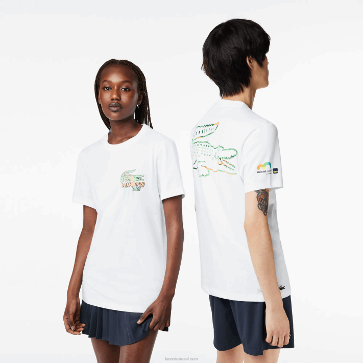 Lacoste camiseta esporte miami edição aberta homens branco 001 88BL215 - Image 1