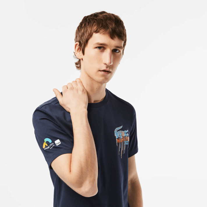 Lacoste camiseta esporte miami edição aberta homens kxe azul 88BL217 - Image 3