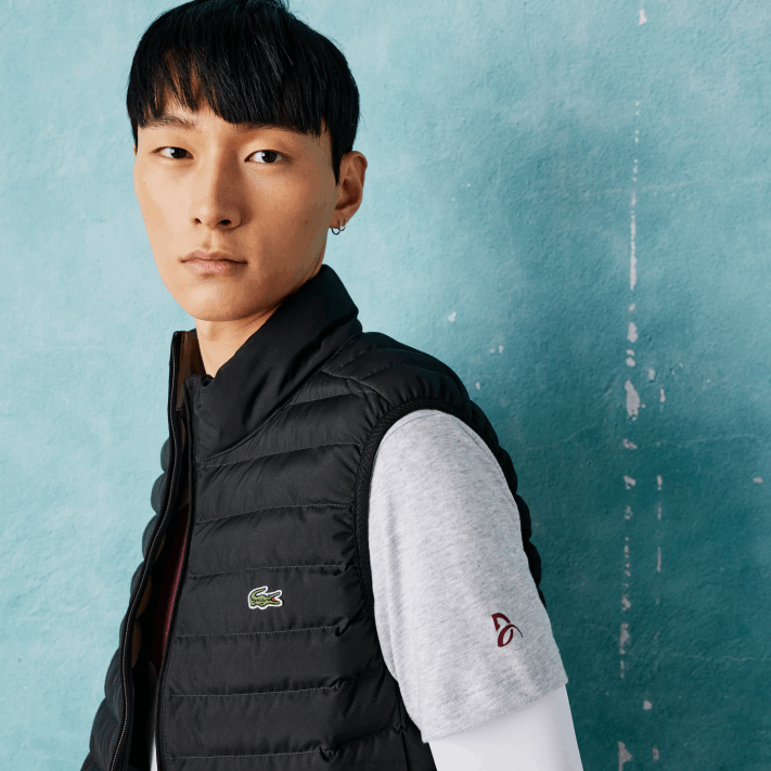 Lacoste camiseta esporte novak djokovic croco algodão orgânico homens chine cinza cca 88BL871 - Image 2