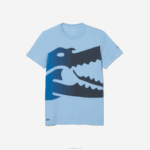 Lacoste camiseta esporte novak djokovic croco algodão orgânico homens hbp azul 88BL872 - Image 3