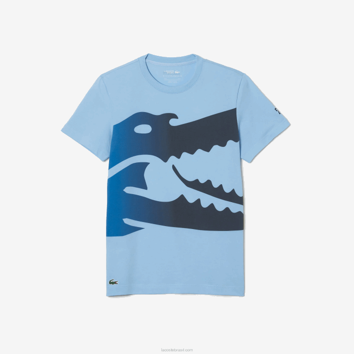Lacoste camiseta esporte novak djokovic croco algodão orgânico homens hbp azul 88BL872 - Image 3