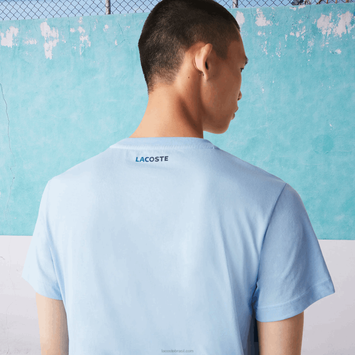 Lacoste camiseta esporte novak djokovic croco algodão orgânico homens hbp azul 88BL872 - Image 4