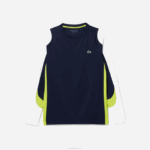 Lacoste camiseta esporte tênis homens azul marinho amarelo branco 692 88BL754 - Image 5