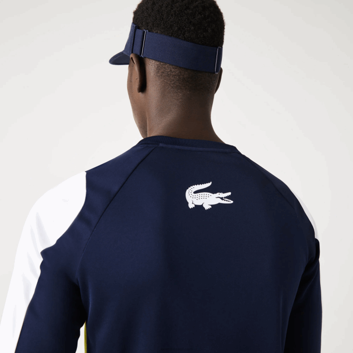 Lacoste camiseta esporte tênis homens azul marinho amarelo branco 692 88BL754 - Image 7