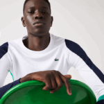 Lacoste camiseta esporte tênis homens branco verde azul marinho yh9 88BL755 - Image 2