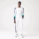 Lacoste camiseta esporte tênis homens branco verde azul marinho yh9 88BL755