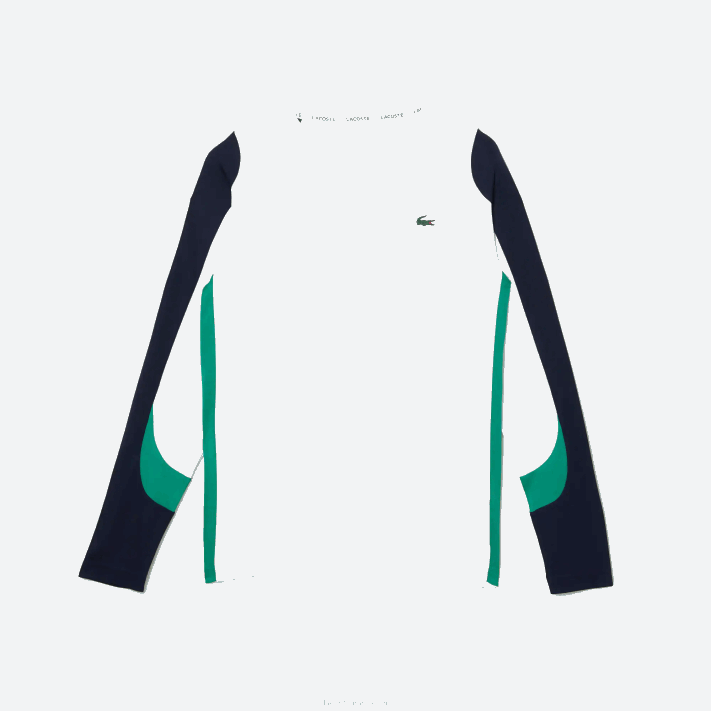 Lacoste camiseta esporte tênis homens branco verde azul marinho yh9 88BL755 - Image 5