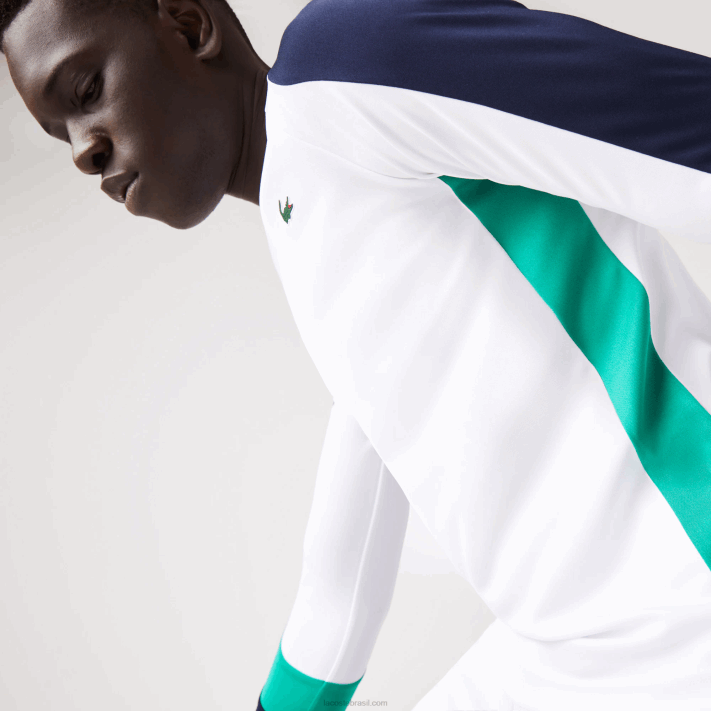 Lacoste camiseta esporte tênis homens branco verde azul marinho yh9 88BL755 - Image 7