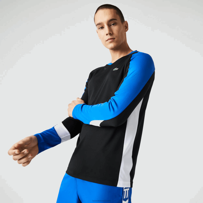 Lacoste camiseta esporte tênis homens preto azul branco zfz 88BL753 - Image 7