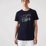 Lacoste camiseta esportiva com estampa de crocodilo homens azul marinho 166 88BL840 - Image 2