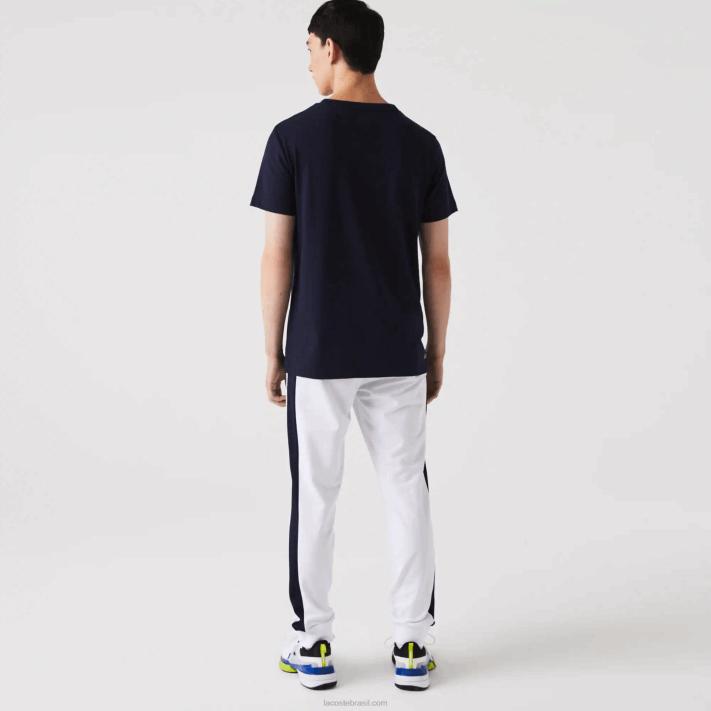 Lacoste camiseta esportiva com estampa de crocodilo homens azul marinho 166 88BL840 - Image 3