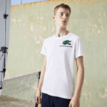 Lacoste camiseta esportiva com estampa de crocodilo homens branco 001 88BL681