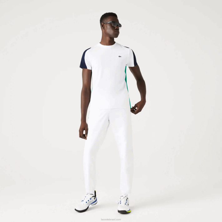 Lacoste camiseta esportiva com estampa de crocodilo homens branco verde azul marinho yh9 88BL588 - Image 2
