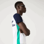 Lacoste camiseta esportiva com estampa de crocodilo homens branco verde azul marinho yh9 88BL588