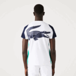 Lacoste camiseta esportiva com estampa de crocodilo homens branco verde azul marinho yh9 88BL588 - Image 3