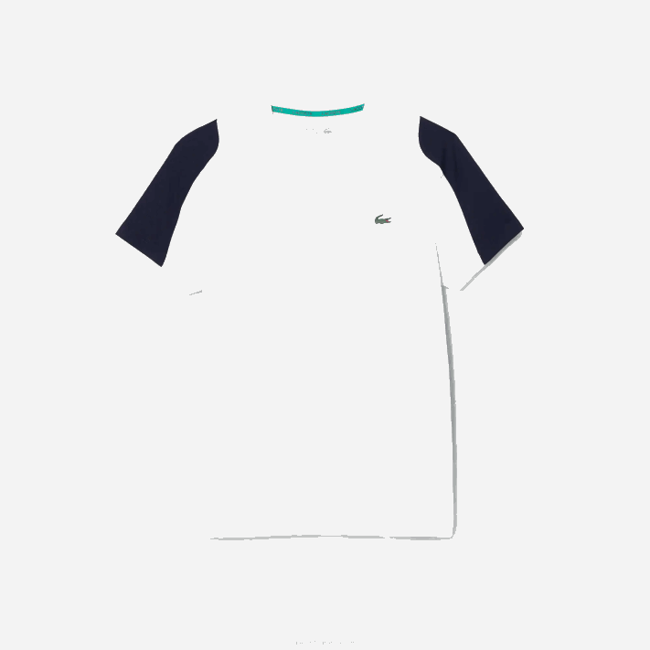 Lacoste camiseta esportiva com estampa de crocodilo homens branco verde azul marinho yh9 88BL588 - Image 4