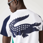 Lacoste camiseta esportiva com estampa de crocodilo homens branco verde azul marinho yh9 88BL588 - Image 5