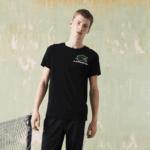 Lacoste camiseta esportiva com estampa de crocodilo homens preto 031 88BL682 - Image 2