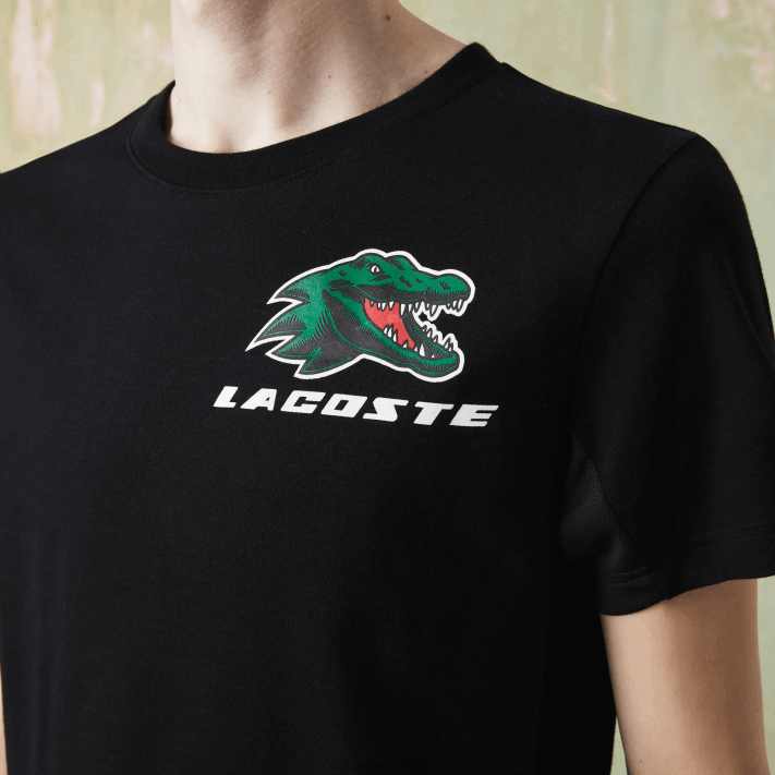 Lacoste camiseta esportiva com estampa de crocodilo homens preto 031 88BL682 - Image 7