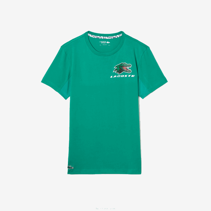 Lacoste camiseta esportiva com estampa de crocodilo homens verde hd2 88BL683 - Image 4