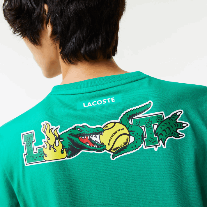 Lacoste camiseta esportiva com estampa de crocodilo homens verde hd2 88BL683 - Image 5