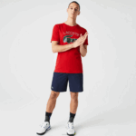 Lacoste camiseta esportiva com estampa de crocodilo homens vermelho 240 88BL841
