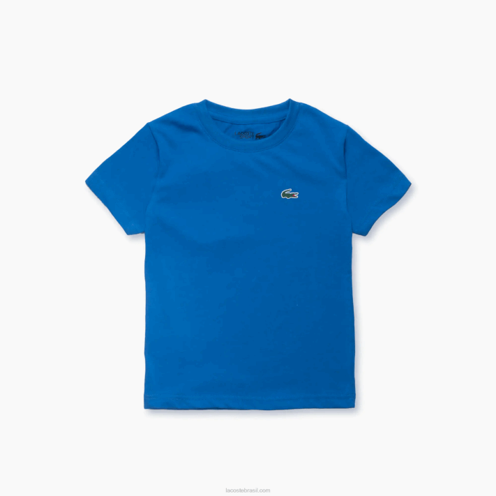 Lacoste camiseta esportiva de mistura de algodão respirável Rapazes azul k1q 88BL3026 - Image 1