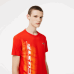 Lacoste camiseta esportiva regular fit com marca contrastante homens vermelho s5h 88BL222 - Image 2
