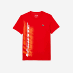 Lacoste camiseta esportiva regular fit com marca contrastante homens vermelho s5h 88BL222 - Image 4