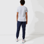 Lacoste camiseta esportiva respirável com estampa de tênis decote careca homens cinza chine azul vermelho 7ku 88BL793 - Image 3