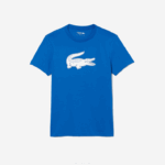 Lacoste camiseta esportiva respirável de crocodilo com estampa 3d homens azul branco lux 88BL1589