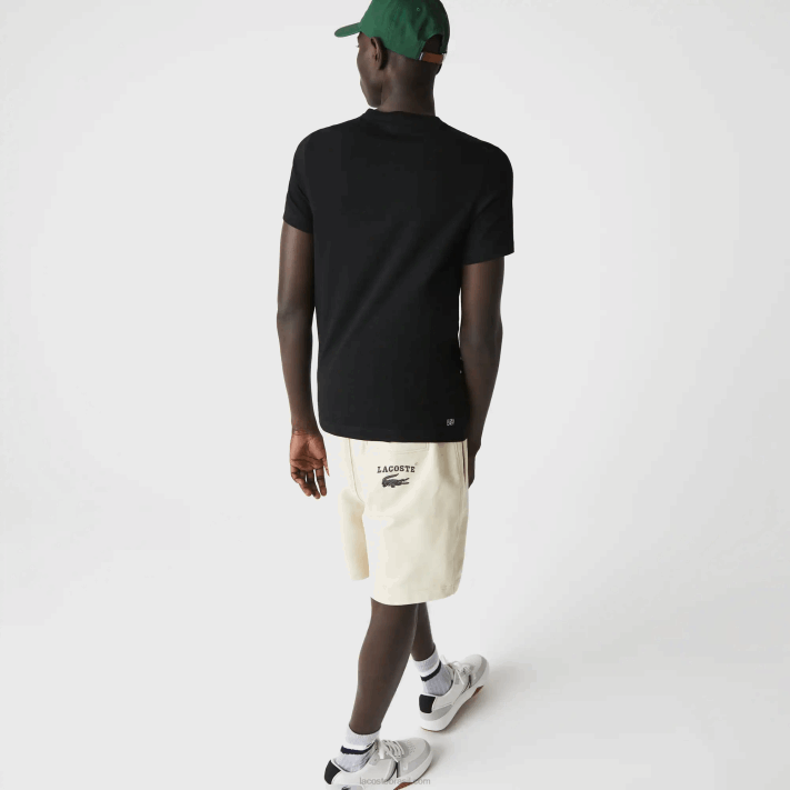 Lacoste camiseta esportiva respirável de crocodilo com estampa 3d homens preto branco 258 88BL161 - Image 3