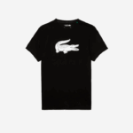Lacoste camiseta esportiva respirável de crocodilo com estampa 3d homens preto branco 258 88BL161 - Image 5