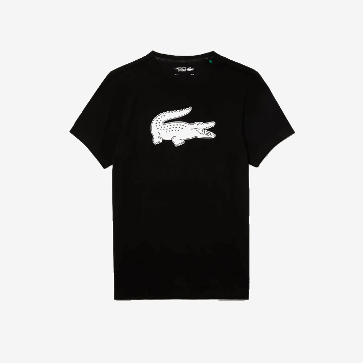 Lacoste camiseta esportiva respirável de crocodilo com estampa 3d homens preto branco 258 88BL161 - Image 5