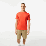 Lacoste camiseta esportiva respirável homens laranja 02k 88BL83