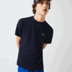 Lacoste camiseta esportiva respirável piquê homens azul marinho 166 88BL670