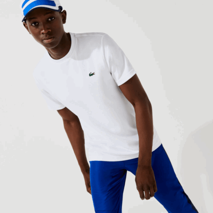 Lacoste camiseta esportiva respirável piquê homens branco 001 88BL671