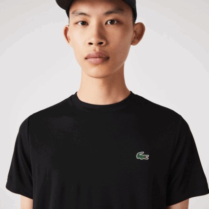 Lacoste camiseta esportiva respirável piquê homens preto 031 88BL672