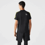 Lacoste camiseta esportiva stretch jersey homens preto amarelo 9y2 88BL828 - Image 3